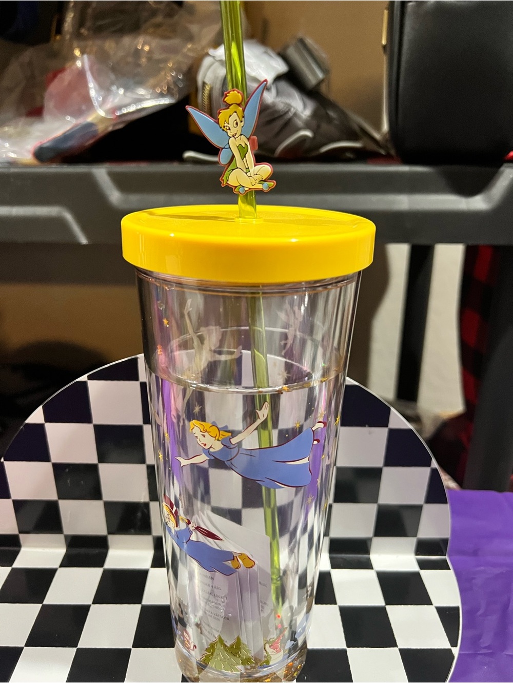 Disneyland 70th Anniversary Peter Pan withTinkerBell straw Tumbler